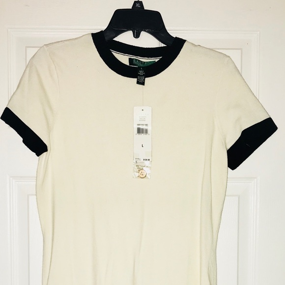 Cream and black knit sweater dress - Picture 1 of 9